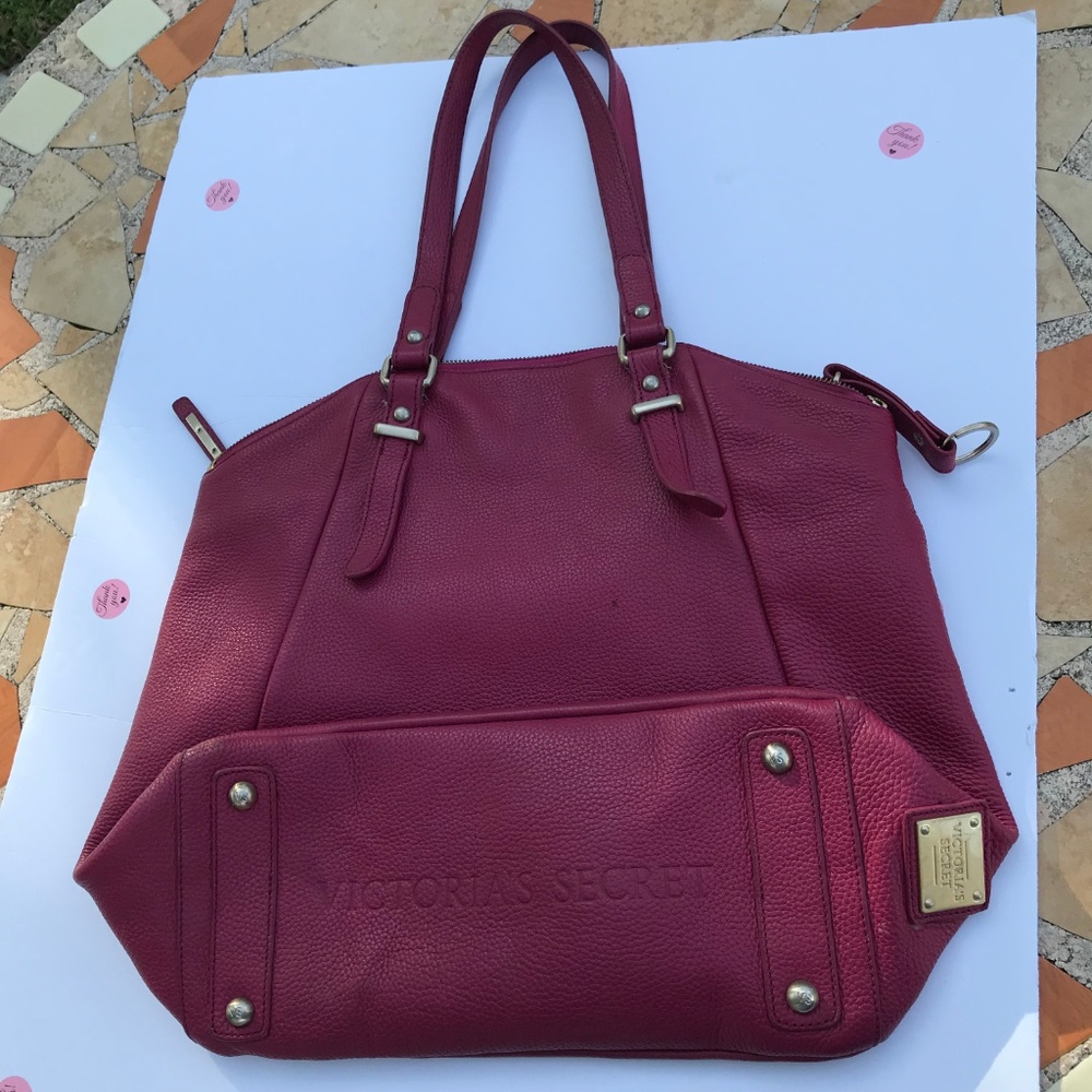 Victoria's Secret RED leather bag (P-43)